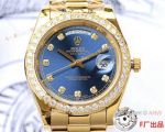 Rolex Day-date 40mm Watch Yellow Gold Blue Diamond